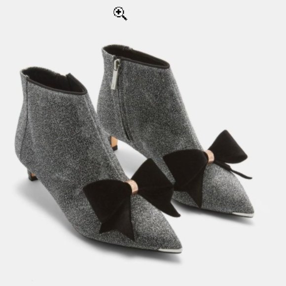 Ted Baker Lurex Bow Kitten Heel Bootie - Picture 5 of 9